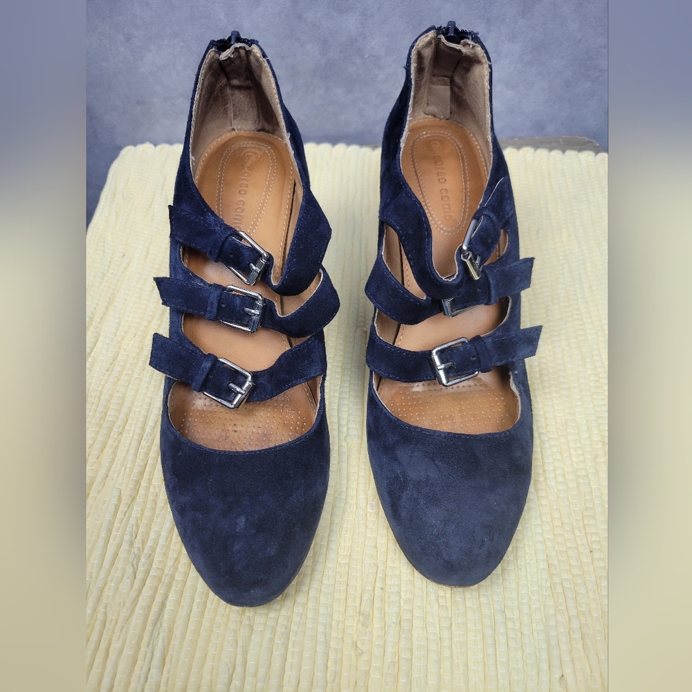 Corso Como Womens Suede Leather‎ Pumps Office Business Size 8.5M Navy Blue